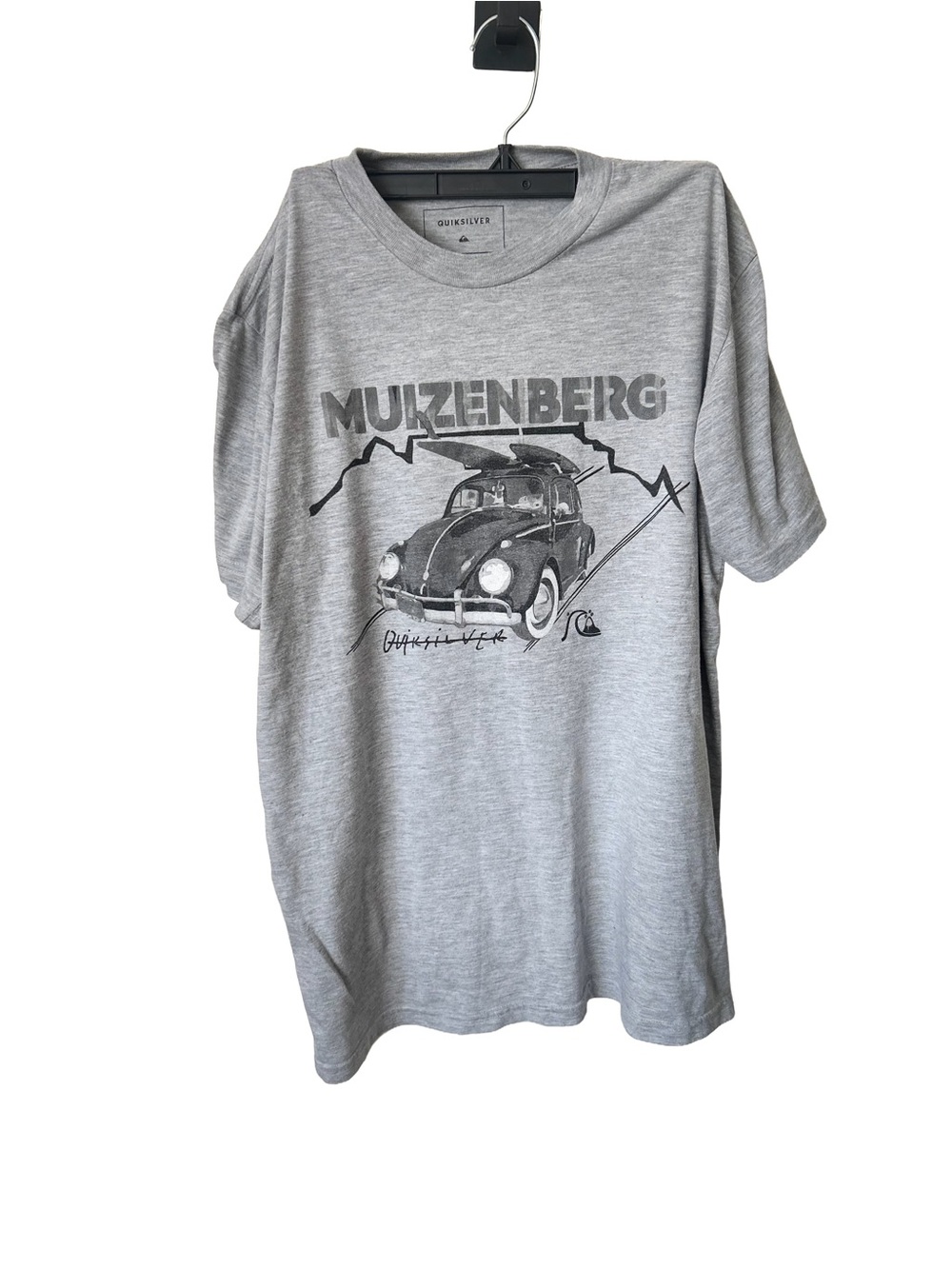 Quiksilver Gray Mulzenberg Graphic Short-Sleeve Tee, Sz M